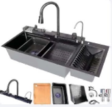 Evier en acier inoxydable multifonction 100x46 cm  avec égouttoir à droite 