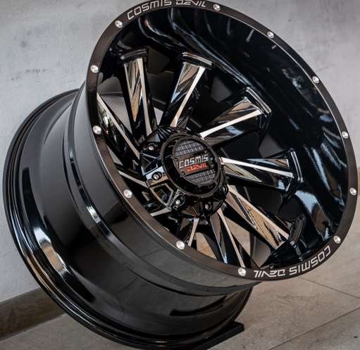 Jante TWIN 20X12.0 12X130/139.7 ET-44 CB.106.1 Verre/Noir/Face