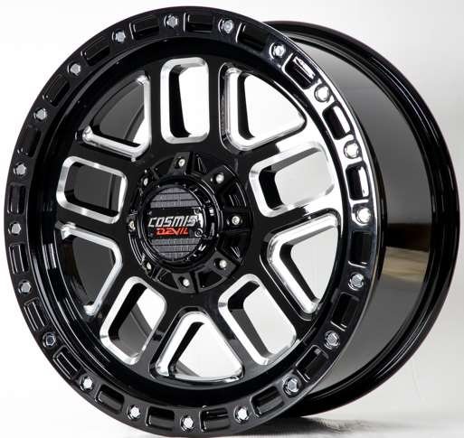 Jante DUB-43 20X9.0 10X139.7/150 ET30 CB.110 Noir brillant + Moulinage (W)