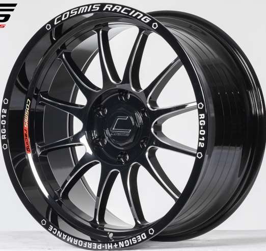 Jante RG-012 20X10.0 6X114.3 ET5 CB.66.1 Noir brillant + Rayons CNC