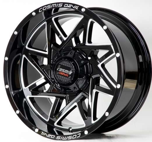 Jante SPIN-83 20X10.0 5X150 ET-12 CB.110 NOIR BRILLANT+FRAISAGE(K)