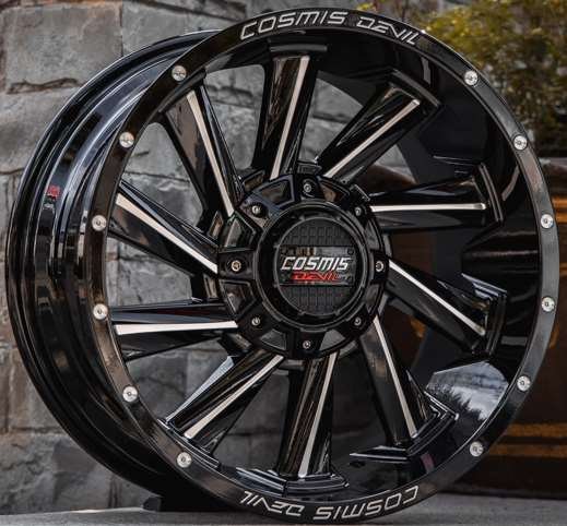 Jante TWIN 18X9.0 12X130/139.7 ET0 CB.106.1 Brillance/noir/face