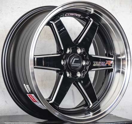 Jante TYPE-R (GranTurismo) 18X8.5 6X139.7 ET35 CB.106.1 NOIR BRILLANT+CNC+POLISSAGE RIM