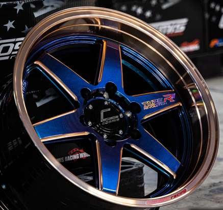 Jante TYPE-R (YA9993) 18X10.5 6X139.7 ET30 CB.106 (POWERBLUE)-LP(ROSEGOLD)-W(ROSEGOLD)+PLAQUE