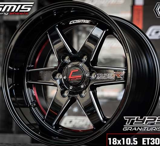 Jante TYPE-R (YA9993) 18X10.5 6X139.7 ET30 CB.106 NOIR (R COSMIS)+PLAQUE