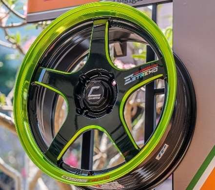Jante ESTREMO (YA047) 15X7.0 4X100 ET35 CB.67.1 LIME GREEN