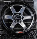 Jante RG-06T (TD256) 18X10.5 6X139.7 ET30 CB.106 POWERSILVERBLACK-LP (NOIR) - W + Plaque