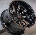 Jante TWIN 20X12.0 12X130/139.7 ET-44 CB.106.1 Verre/Noir/Face