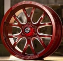 Jante KING 6VS 20X9.0 6X139.7 ET15 CB.106.1 Tout Rouge Fraisage (K)