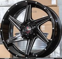 Jante SPIN-6 (S229) 20X9.0 10X150/139.7 ET10 CB.110 NOIR BRILLANT+FRAISAGE SPOKE