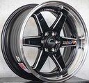 Jante TYPE-R (GranTurismo) 18X8.5 6X130 ET35 CB.75.1 NOIR BRILLANT+CNC+POLISSAGE RIM