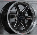 Jante TYPE-R (GranTurismo) 18X8.5 6X139.7 ET35 CB.106 NOIR+MILLING(PALIERS+LETTRES)+LÈVRE MIROIR