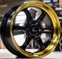 Jante XT-006RS (YA059) 18X9.0 6X139.7 ET35 CB.106 BLK-LP(GOLD MIRROR)-PLATE